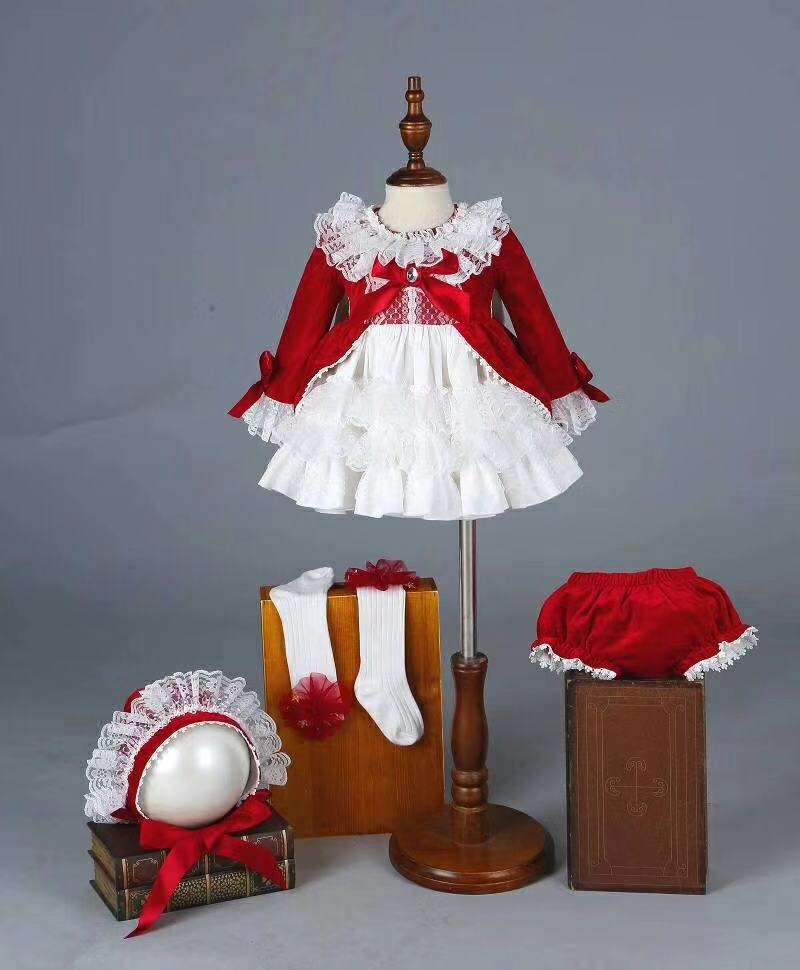 Baby Clothing Dresser - 4 SZT. Sukienka dla dziewczynki, jesień-zima-wiosna,