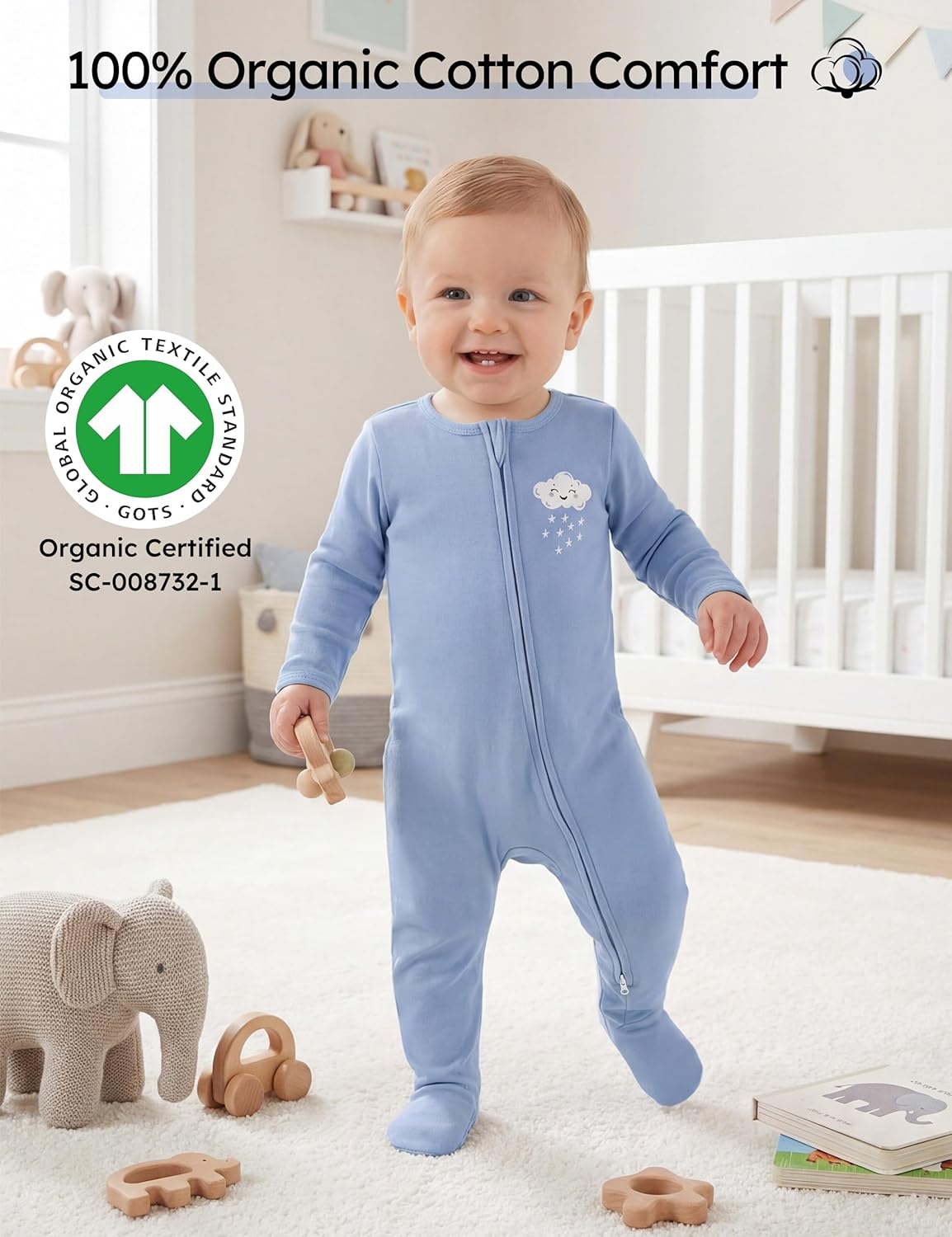Piżamy niemowlęce 100% bawełna – Baby Clothing Organic recenzja i cena