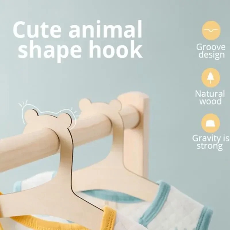5/10 szt. Drewniane wieszaki n – Baby Clothing Hanging Rack recenzja i cena